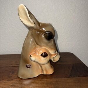 Vintage Royal Copley Vase Planter Deer And Fawn 1950s~Excellent condition